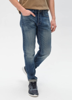 Синие джинсы Emporio Armani с потертостями, фото