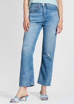 Синие джинсы Rag & Bone с эффектом потертости, фото