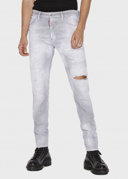 Укороченные джинсы Dsquared2 с потертостями, фото