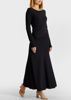 Черное платье Dorothee Schumacher City Allure с драпировкой на талии, фото