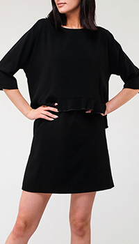 Черное платье Emporio Armani с отрезным верхом, фото