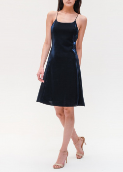 Велюровое платье Emporio Armani синего цвета, фото