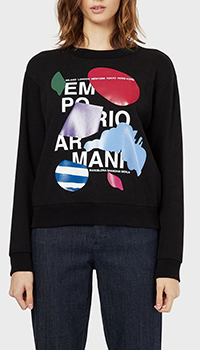 Черный свитшот Emporio Armani с принтом, фото