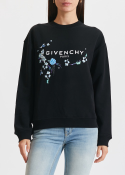 Черный свитшот Givenchy с принтом на спине, фото