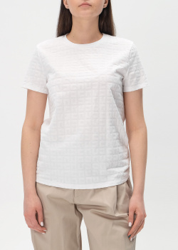 Белая футболка Elisabetta Franchi с тисненым принтом, фото