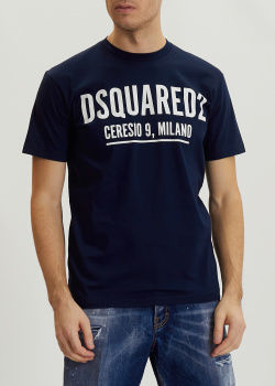 Мужская футболка Dsquared2 с брендовым принтом, фото