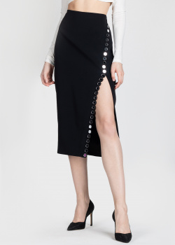 Черная юбка David Koma с зеркальными вставками, фото