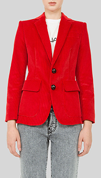 Вельветовый красный пиджак Dsquared2 на пуговицах, фото