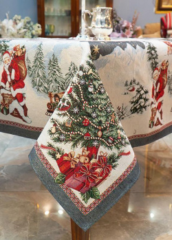 Скатерть с тефлоновой пропиткой Villa Grazia Рождественский сюрприз 140х240см, фото
