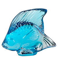 Фигурка Рыбка Lalique Turquoise Lustre Fish голубая, фото