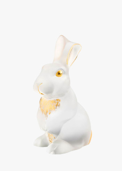 Кролик прозрачный Lalique Toulouse 12,6см с золотым тиснением, фото
