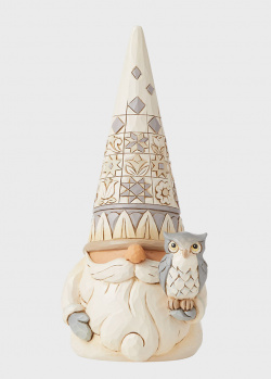 Статуэтка Enesco White Woodland Gnome with Owl 20,5см, фото