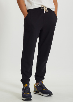 Спортивные черные штаны Fred Mello с белым логотипом, фото