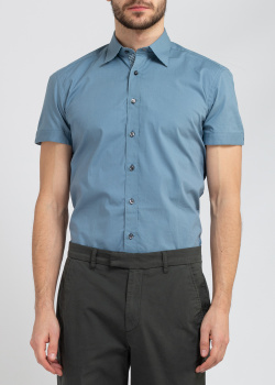 Синяя рубашка Belmonte Trend с коротким рукавом, фото