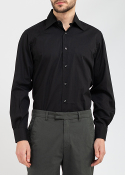 Черная однотонная рубашка Belmonte Classico, фото