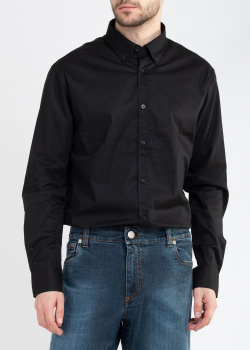 Хлопковая рубашка Roberto Cavalli Sport черного цвета, фото