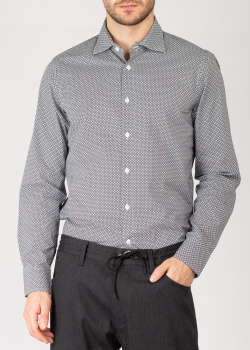 Рубашка из хлопка Emporio Armani с ромбовидным узором, фото