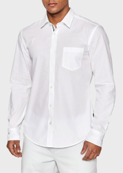 Белая рубашка Hugo Boss с накладным карманом, фото