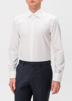 Белая рубашка Hugo Boss из эластичного хлопка, фото