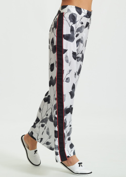 Шелковые брюки La Reine Noir De Blanc с принтом, фото