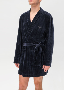 Вельветовый халат Emporio Armani с накладными карманами, фото