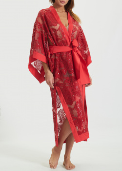 Красный халат La Reine Ajoure Royal с разрезами, фото