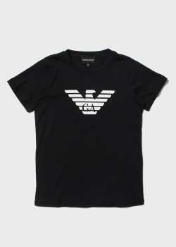 Черная футболка Emporio Armani для мальчиков, фото