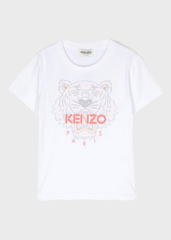 Футболка с тигром Kenzo с логотипом для девочек, фото