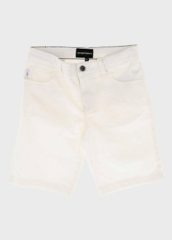 Джинсовые шорты Emporio Armani белого цвета для детей, фото