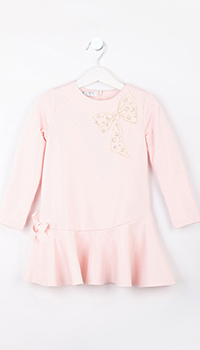 Розовое детское платье Elsy с бантом, фото