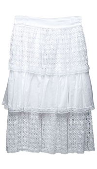 Кружевная юбка Ermanno Scervino белого цвета, фото