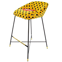 Барный стул Seletti Toiletpaper желтый в горох, фото