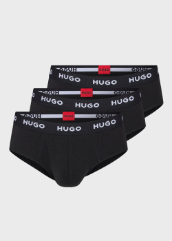 Черные брифы Hugo Boss Hugo 3шт с логотипом, фото
