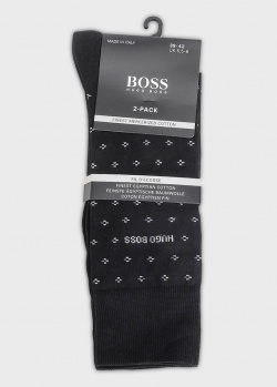 Две пары носков Hugo Boss с мелким геометрическим узором, фото