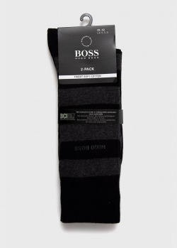 Темно-серые носки Hugo Boss с лого 2шт, фото