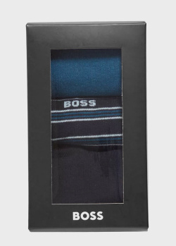Набор носков Hugo Boss из трех пар синего цвета, фото