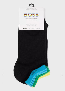 Черные носки Hugo Boss 5шт с цветными резинками, фото
