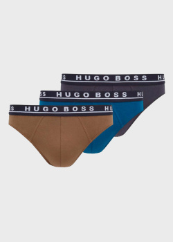 Трусы-брифы Hugo Boss брендовой надписью 3шт, фото