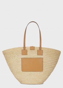 Соломенная сумка-шоппер Etro со вставками из кожи, фото