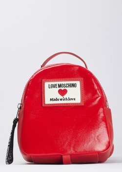 Красный рюкзак Love Moschino с логотипом, фото