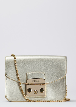 Маленькая сумка Furla Metropolis золотистого цвета, фото