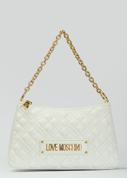 Стеганая сумка-багет Love Moschino со съемным ремнем, фото