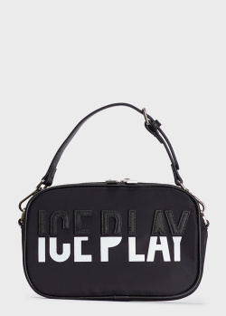 Маленькая черная сумка Iceberg Ice Play со съемной ручкой и ремнем, фото