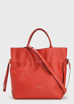 Красная сумка Coccinelle Romance из зернистой кожи, фото