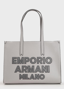 Сумка-шоппер Emporio Armani серого цвета, фото
