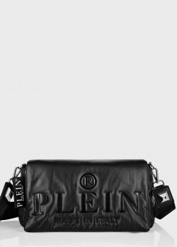 Черная сумка Philipp Plein с брендовым тиснением, фото