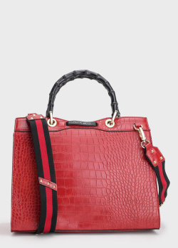 Красная сумка Tosca Blu Lady Crocodile с эффектом кожи крокодила, фото