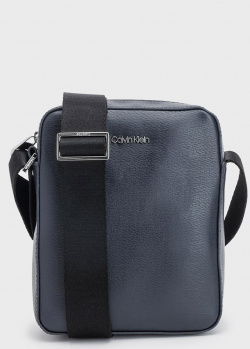 Синяя мужская сумка Calvin Klein из экокожи, фото