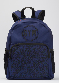 Синий рюкзак Bikkembergs Gym с буквенным принтом, фото