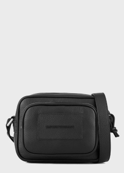 Черная сумка Emporio Armani из зернистой кожи, фото
